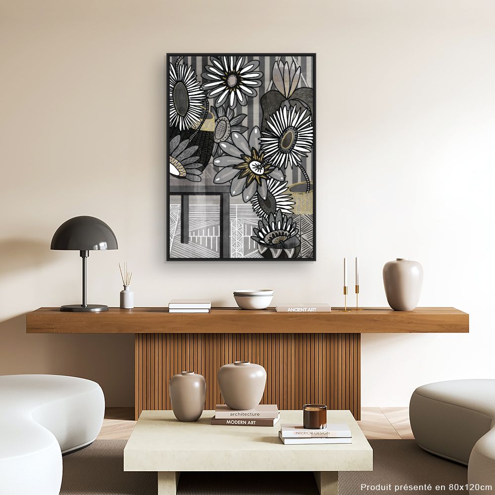 Tableau Fleurs abstraites