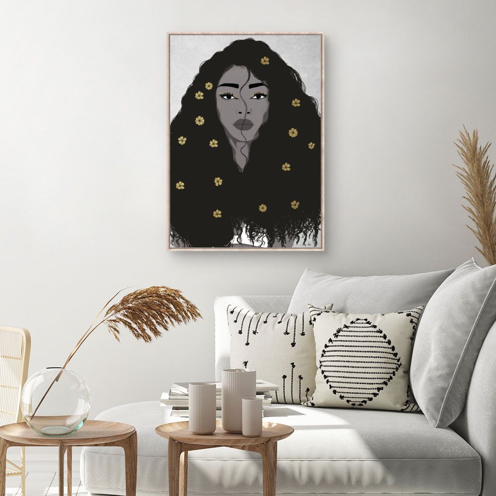 Tableau Portrait floral élégant