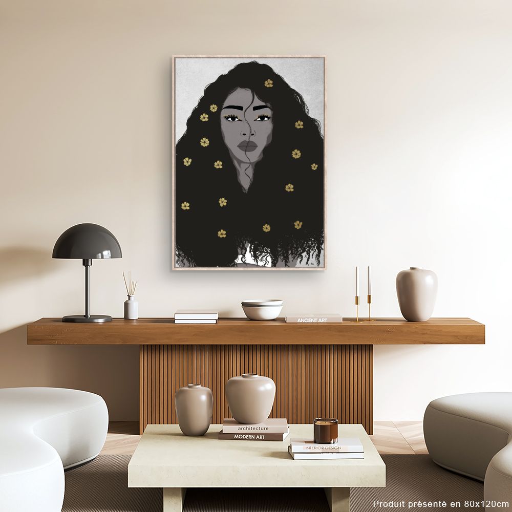 Tableau Portrait floral élégant