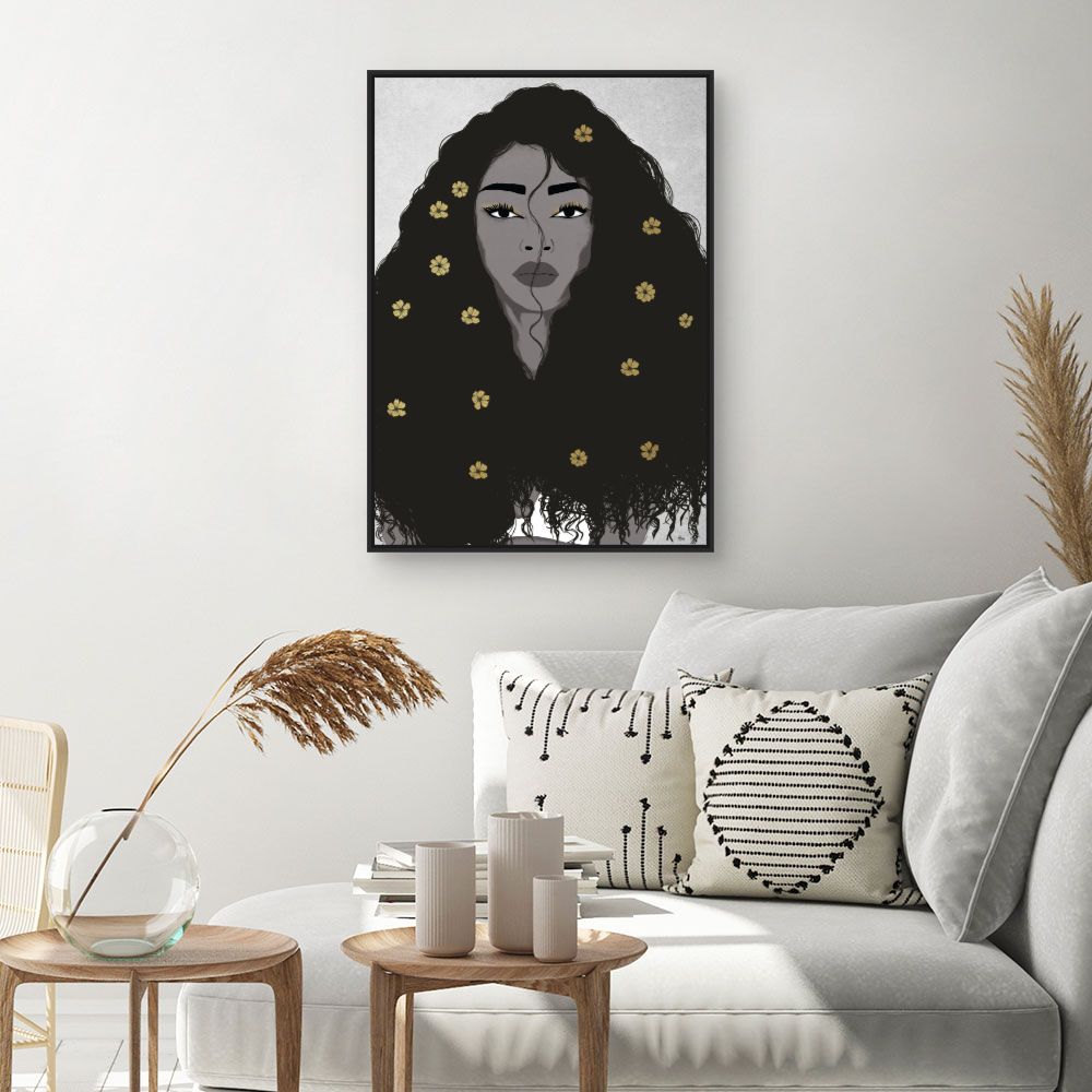 Tableau Portrait floral élégant