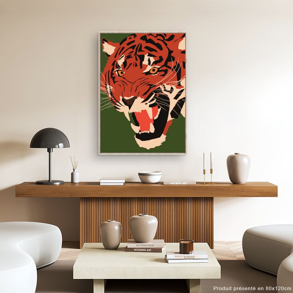 Tableau Tigre rugissant