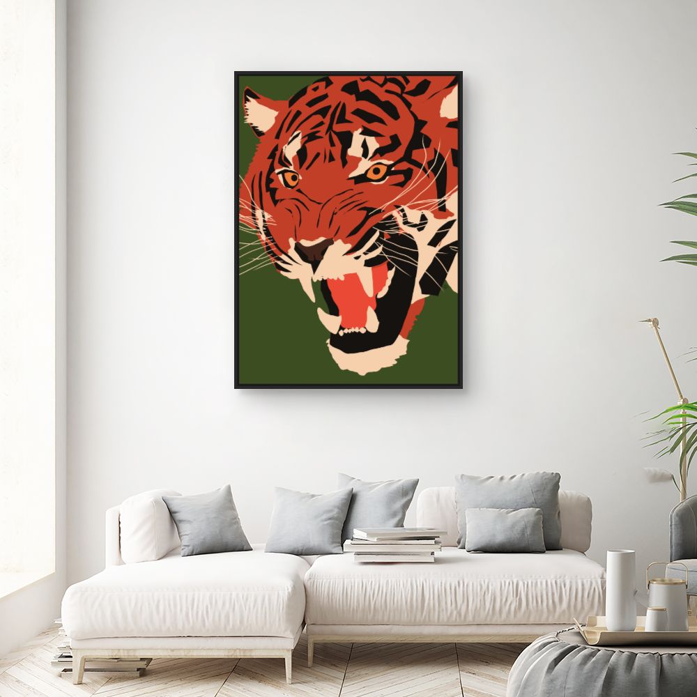 Tableau Tigre rugissant