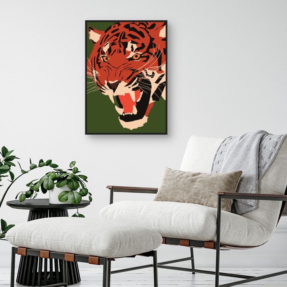 Tableau Tigre rugissant