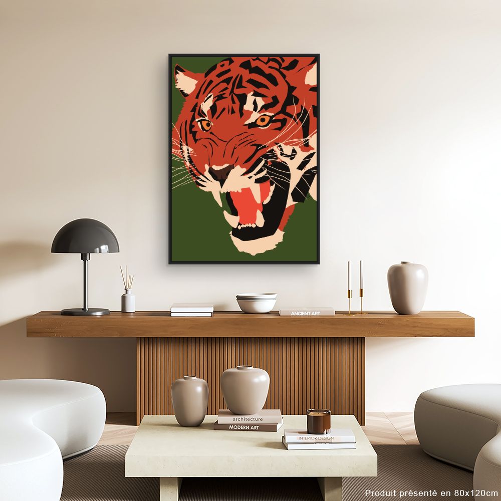 Tableau Tigre rugissant