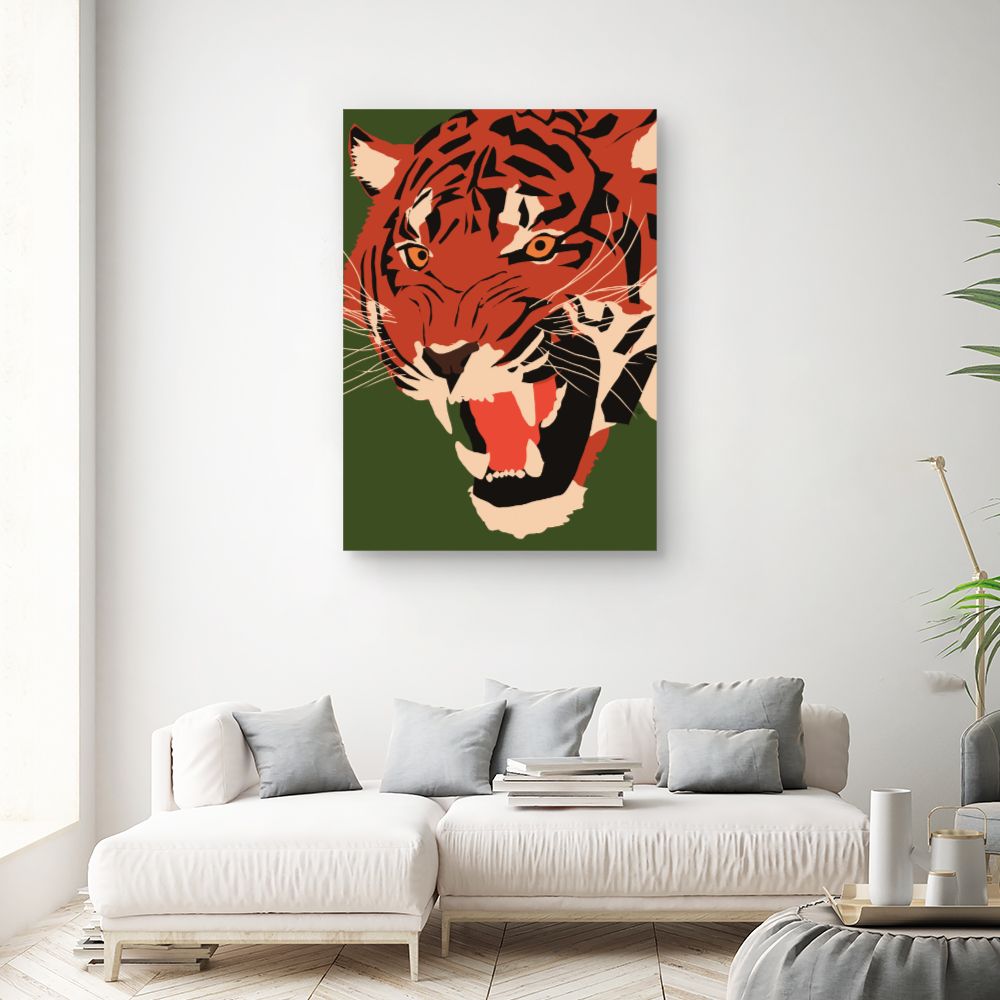 Tableau Tigre rugissant