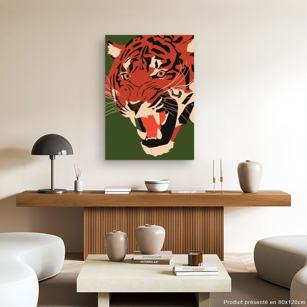 Tableau Tigre rugissant