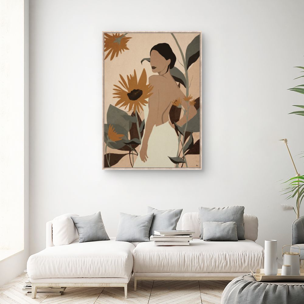 Tableau Femme fleurs élégantes