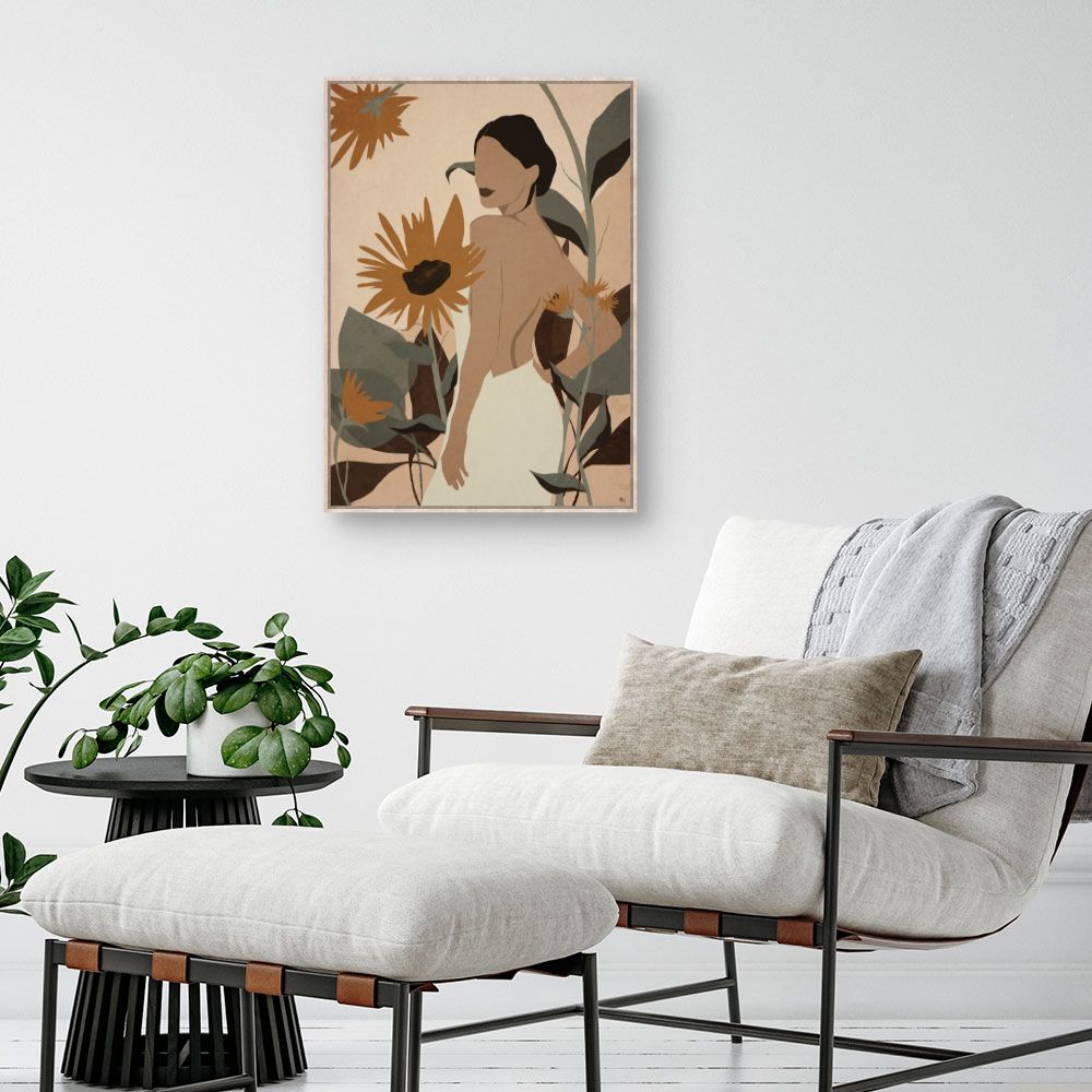 Tableau Femme fleurs élégantes