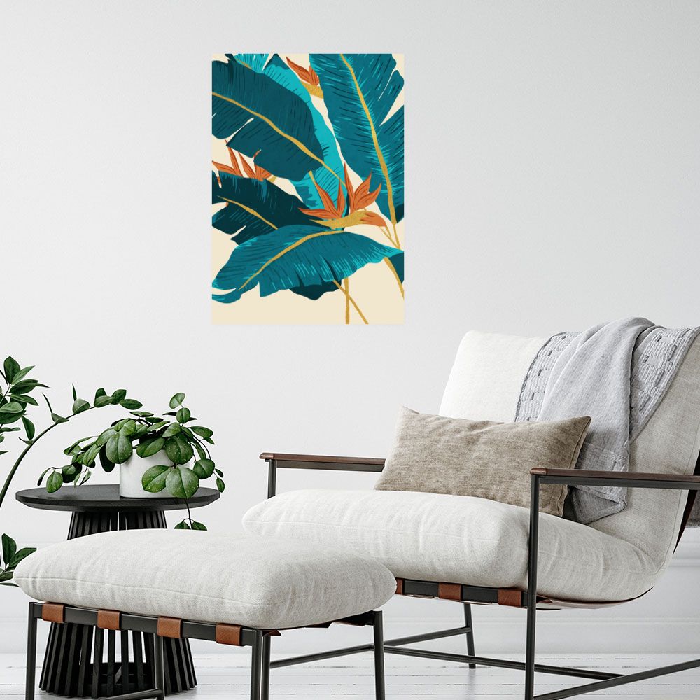 Affiche Feuilles exotiques vibrantes