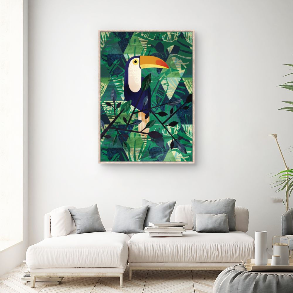 Tableau Toucan exotique vibrant