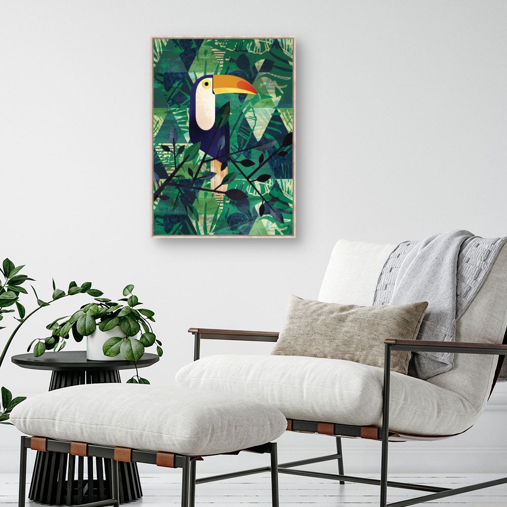 Tableau Toucan exotique vibrant
