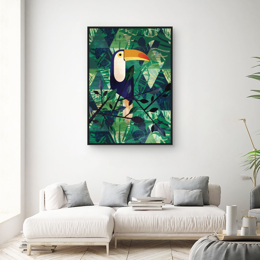 Tableau Toucan exotique vibrant