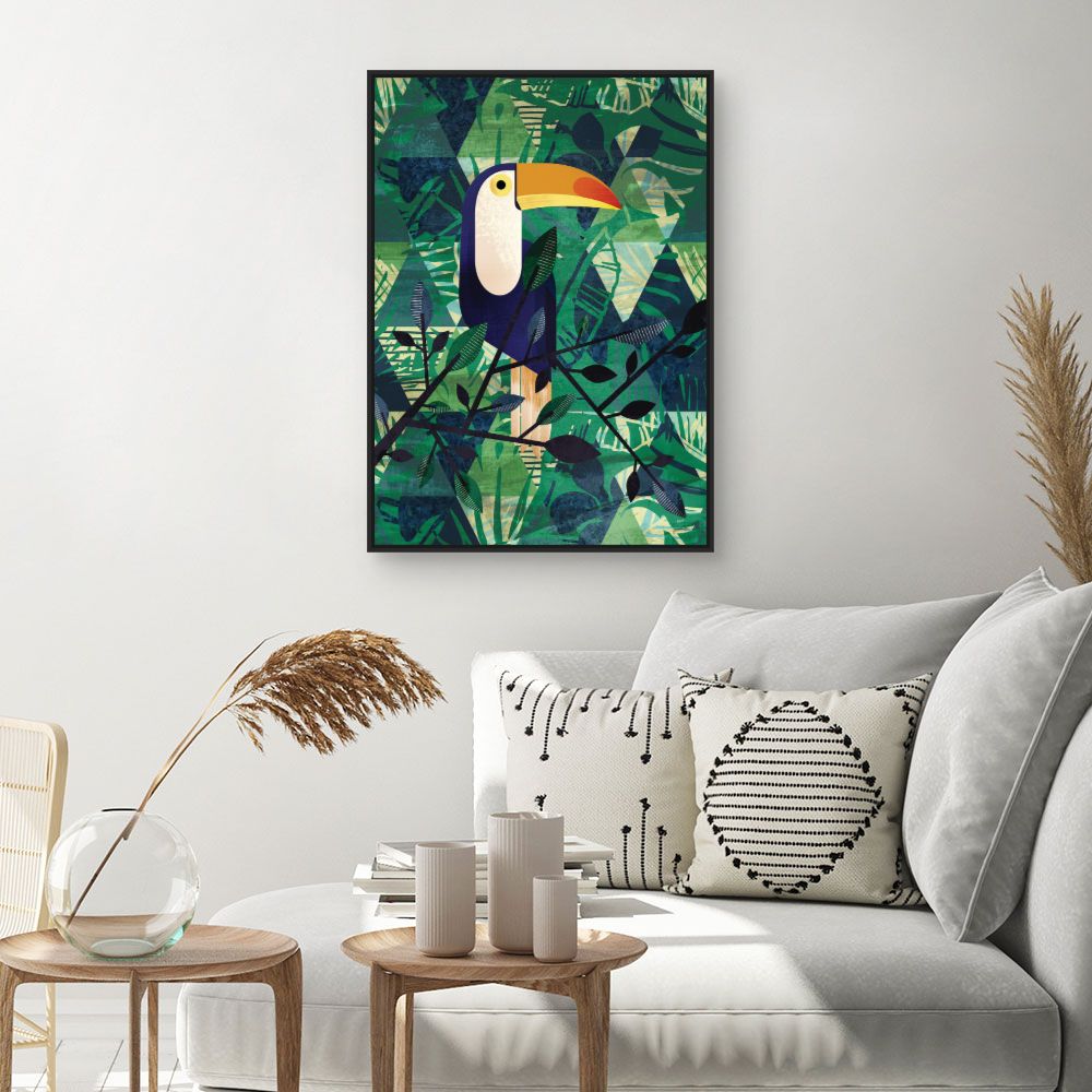 Tableau Toucan exotique vibrant