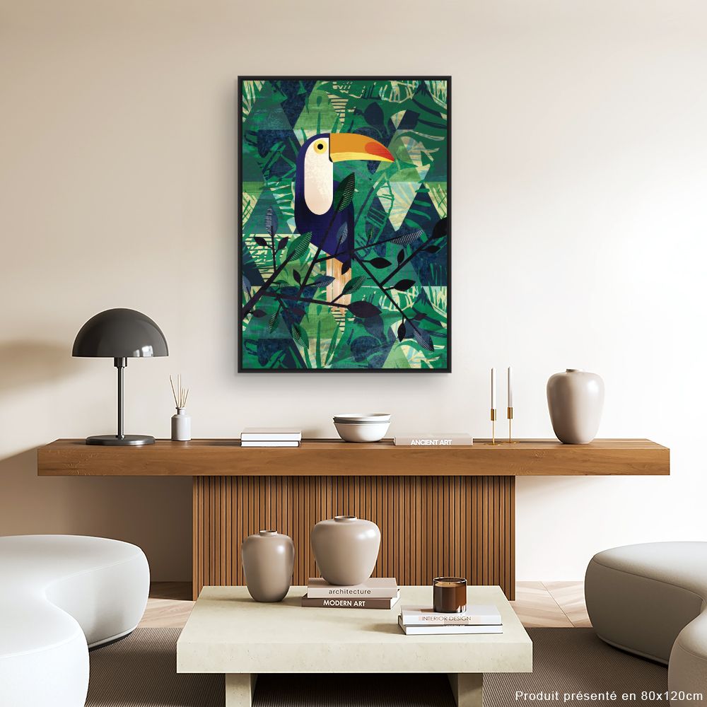 Tableau Toucan exotique vibrant