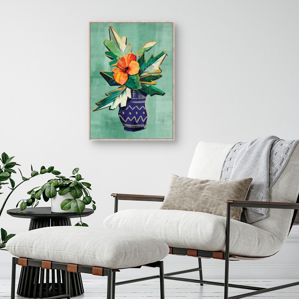 Tableau Vase fleuri vibrant
