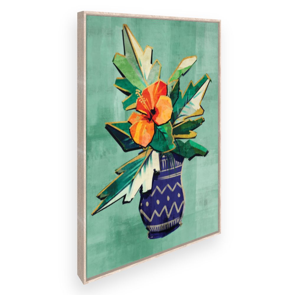 Toile Vase fleuri vibrant