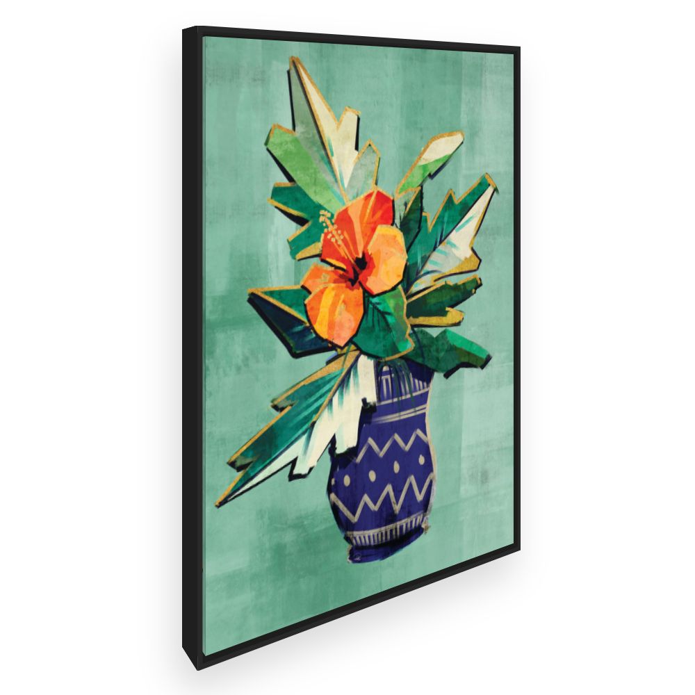 Toile Vase fleuri vibrant