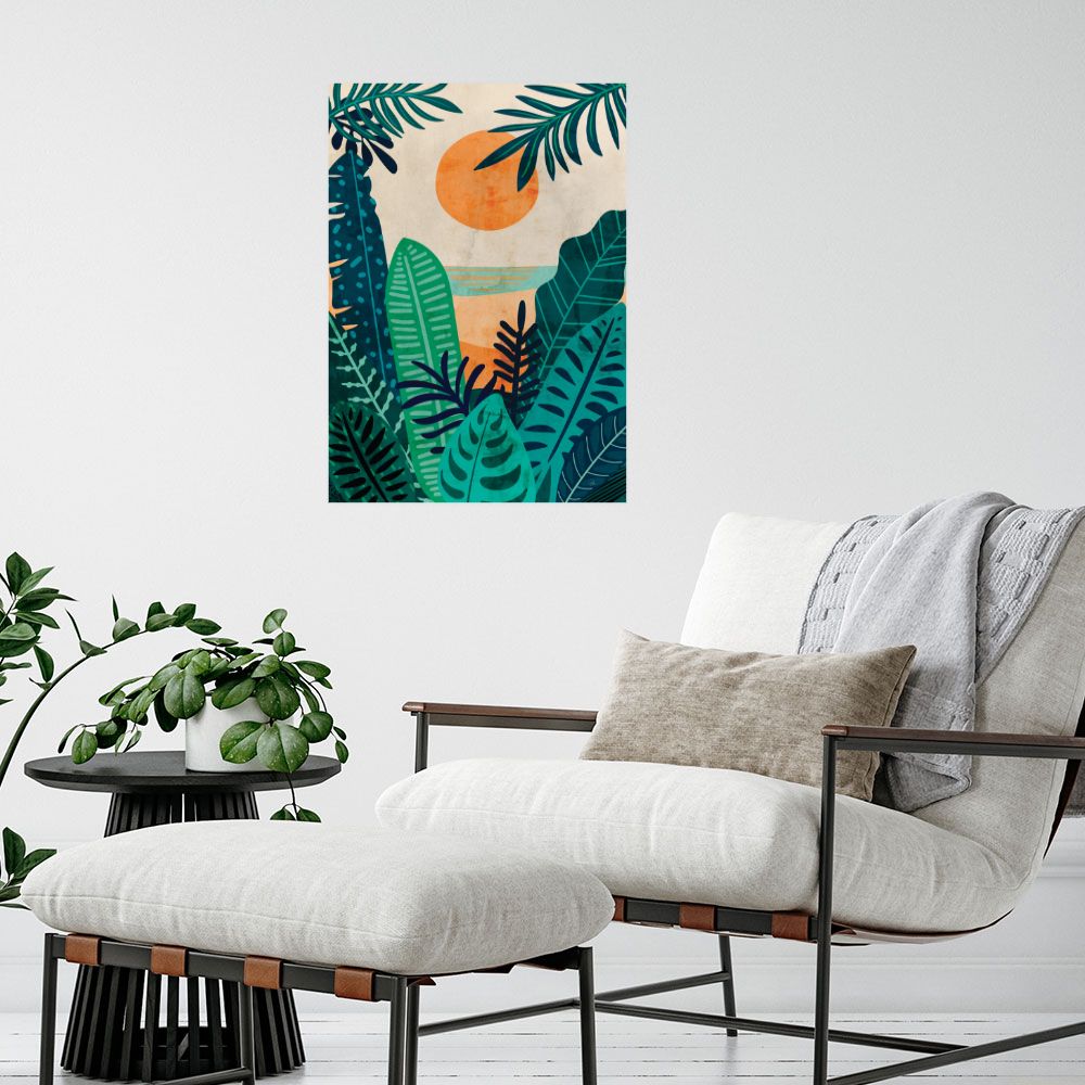 Affiche Paysage tropical vibrant