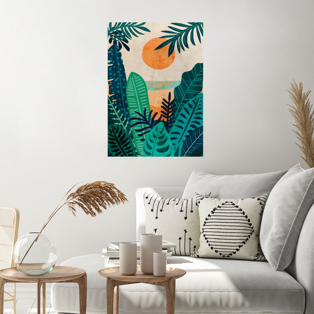Affiche Paysage tropical vibrant