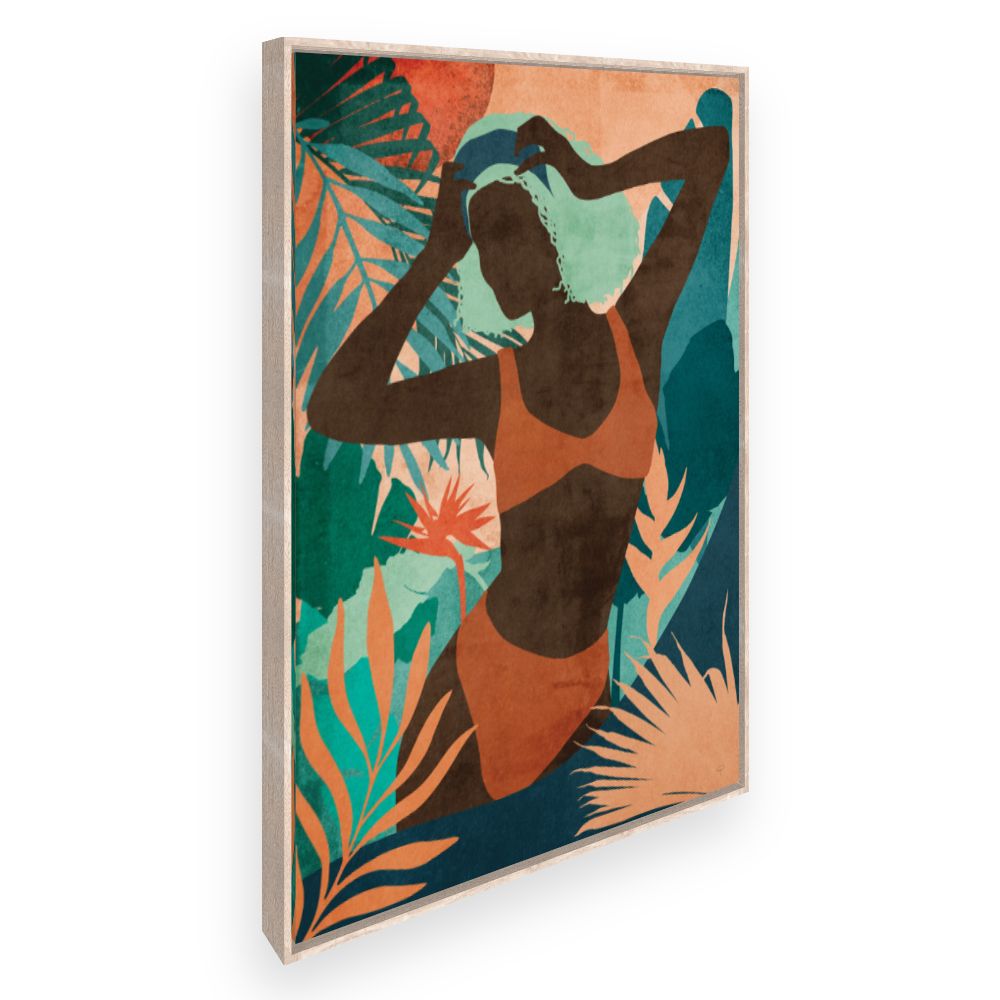 Toile Silhouette exotique vibrante