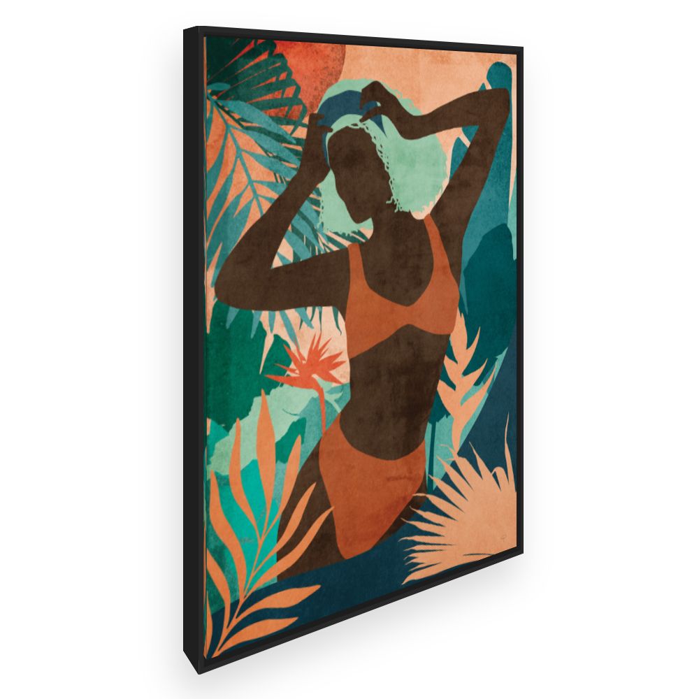 Toile Silhouette exotique vibrante