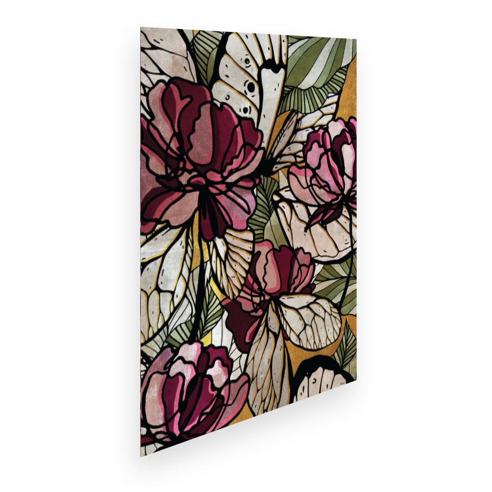 Affiche Fleurs et papillons