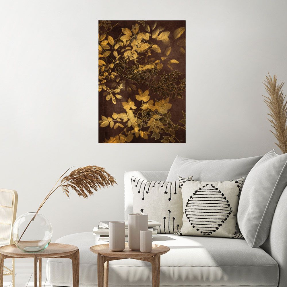 Affiche Feuilles dorées élégantes