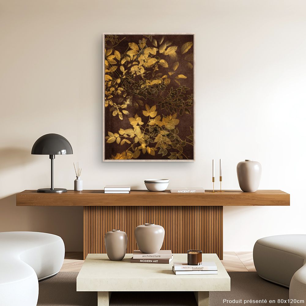 Tableau Feuillage doré élégant