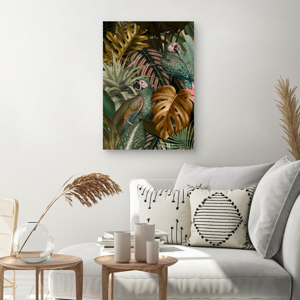Tableau Perroquets exotiques jungle