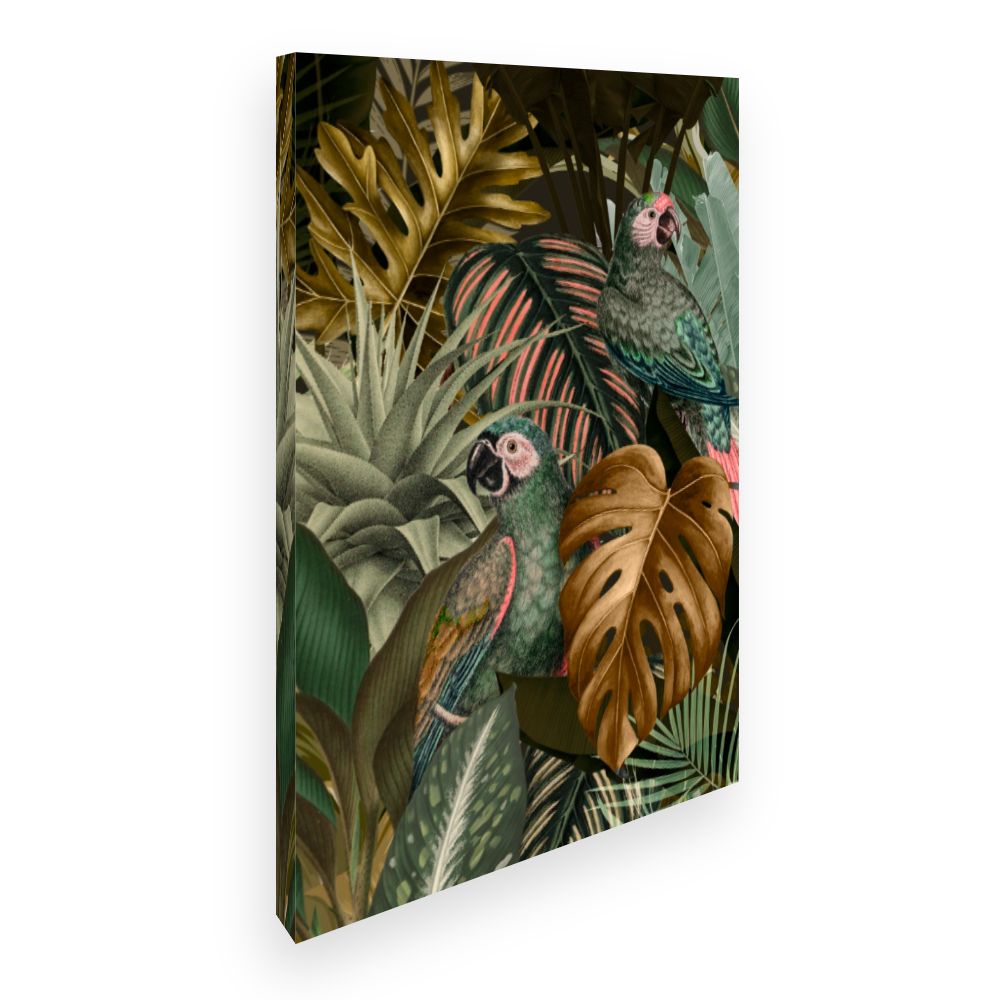 Toile Perroquets exotiques jungle