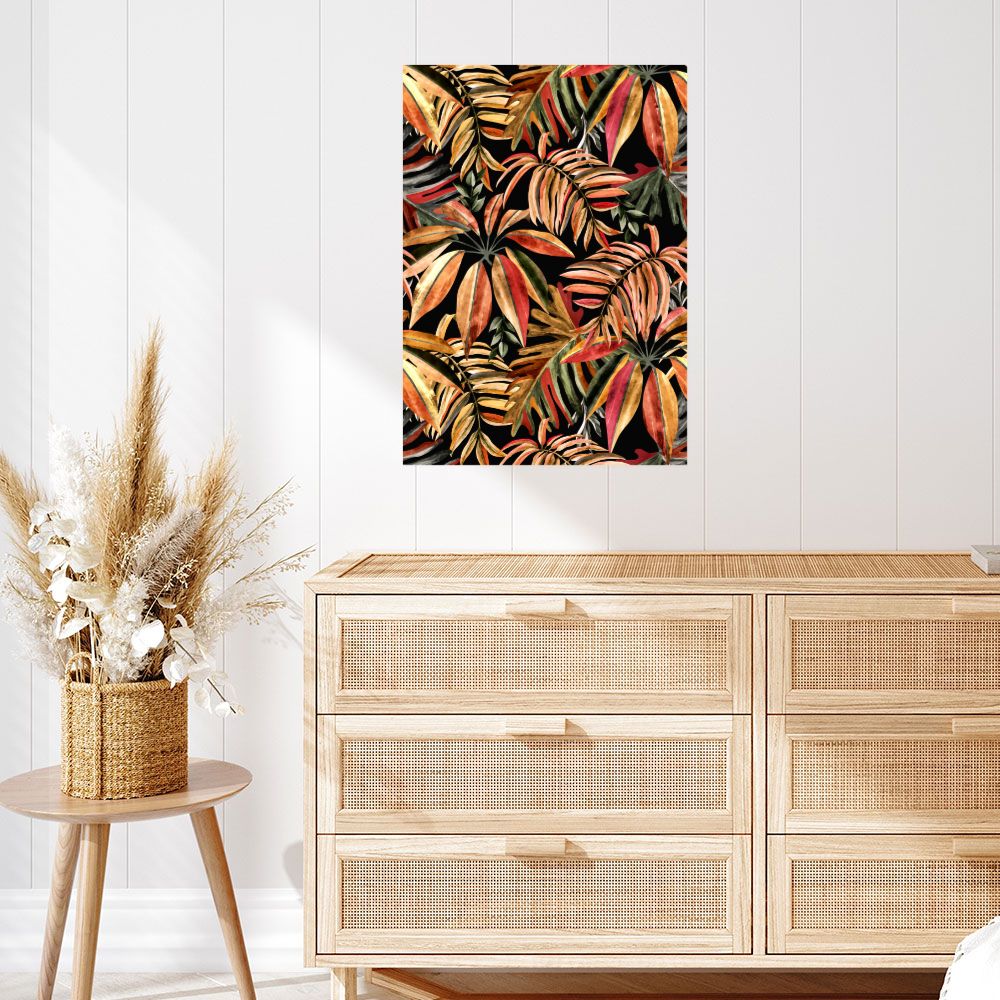 Affiche Feuilles tropicales vives