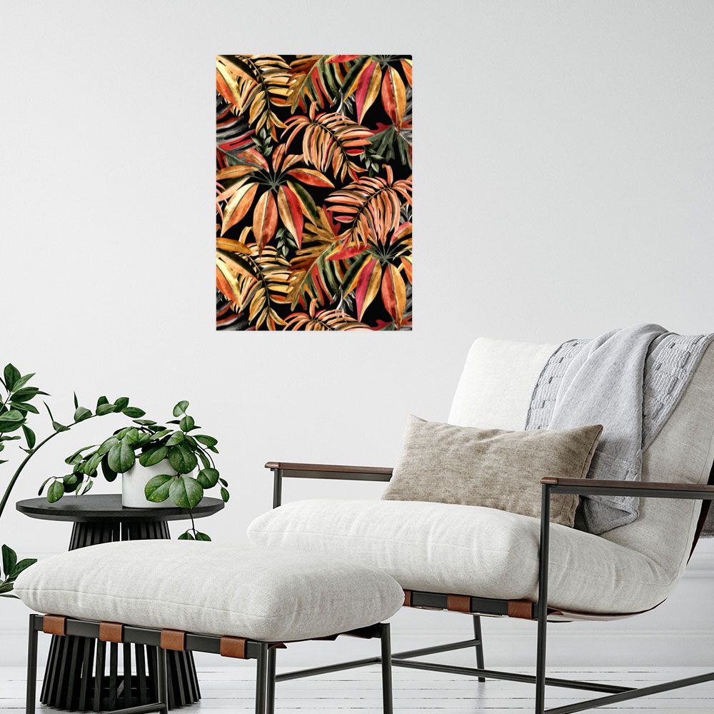 Affiche Feuilles tropicales vives