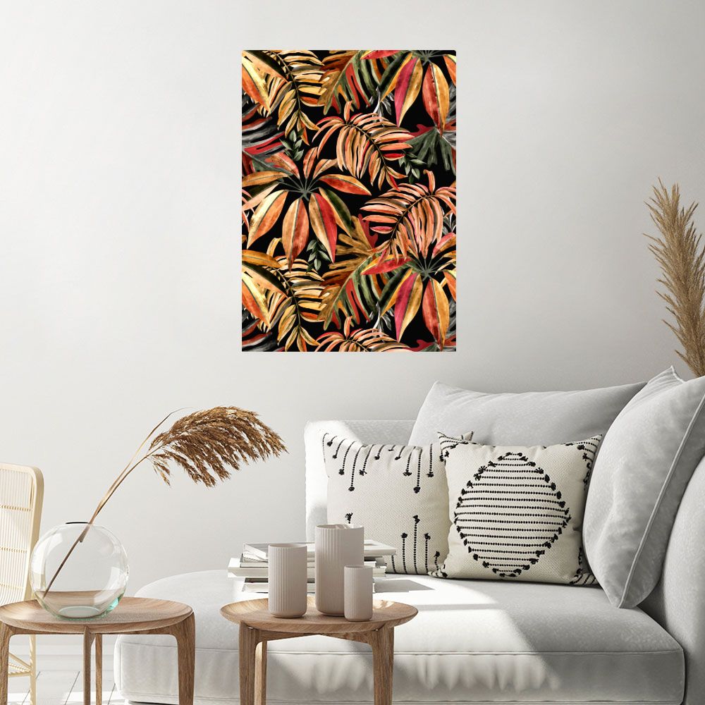 Affiche Feuilles tropicales vives