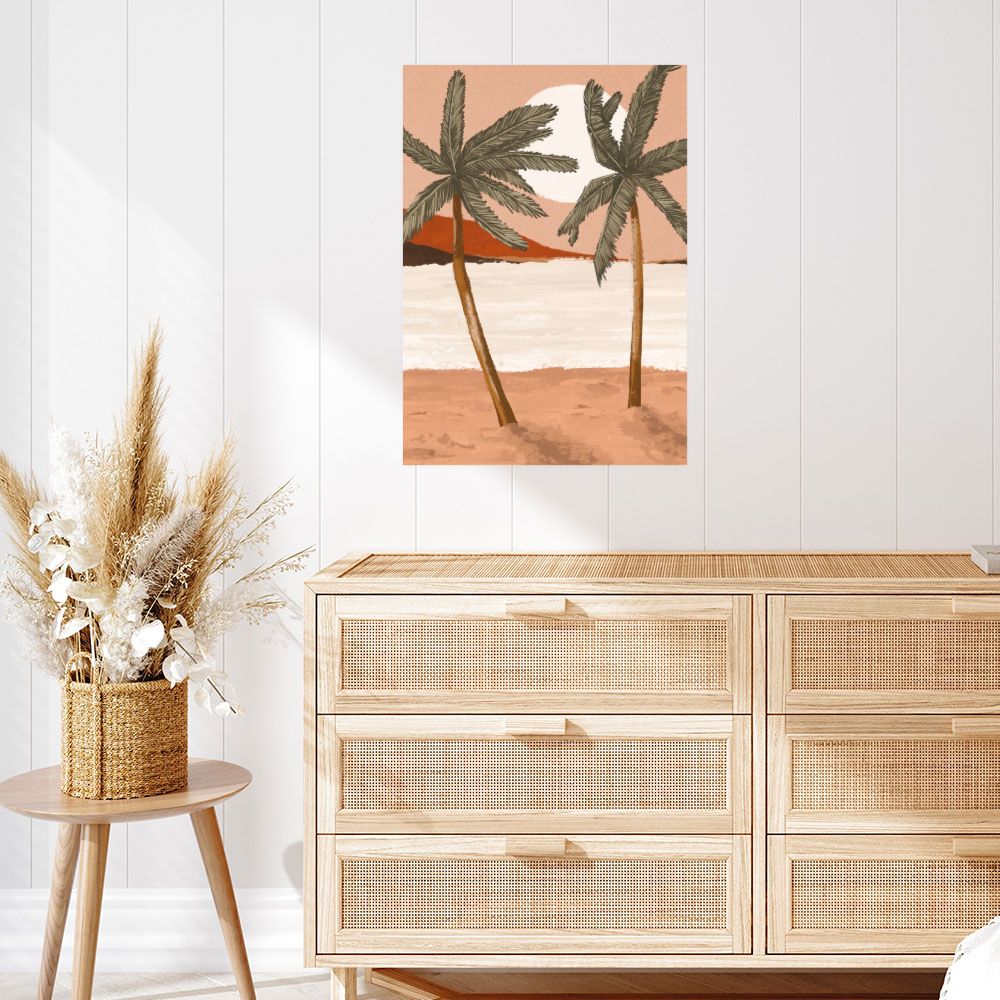 Affiche Palmiers au coucher