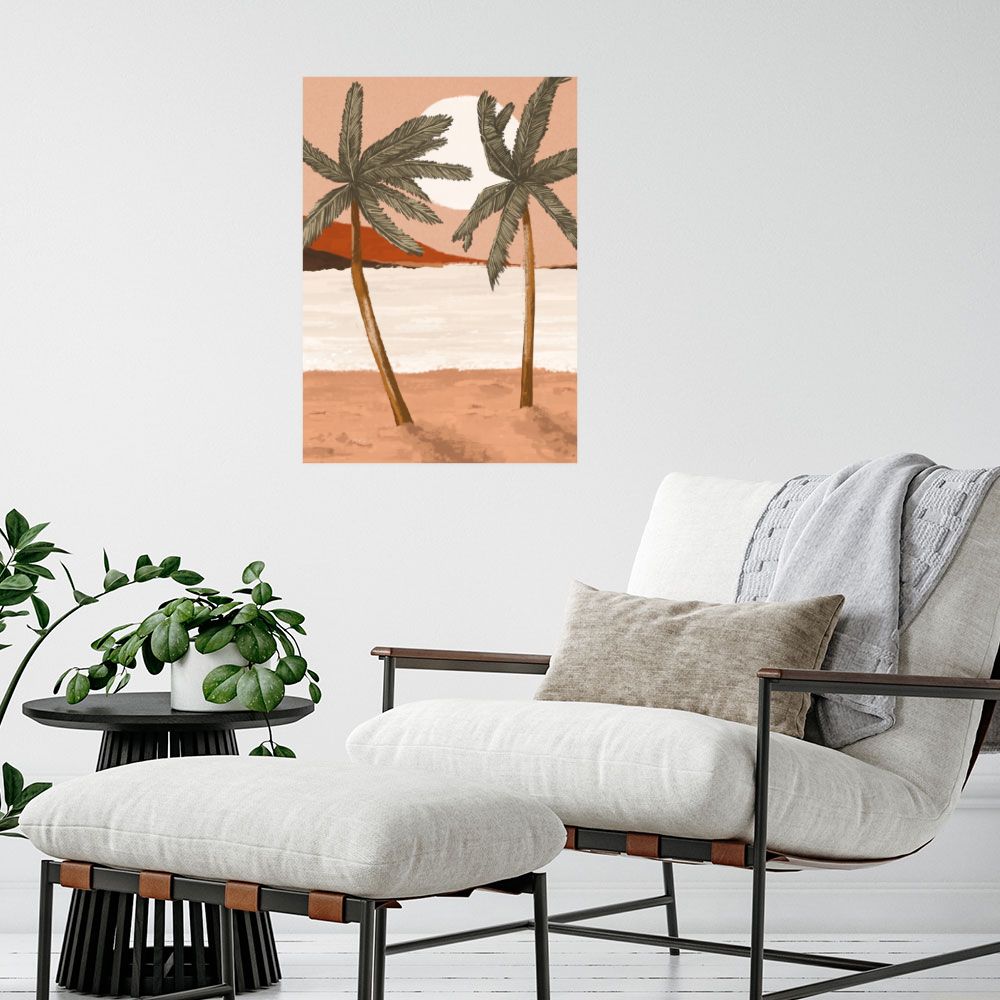 Affiche Palmiers au coucher