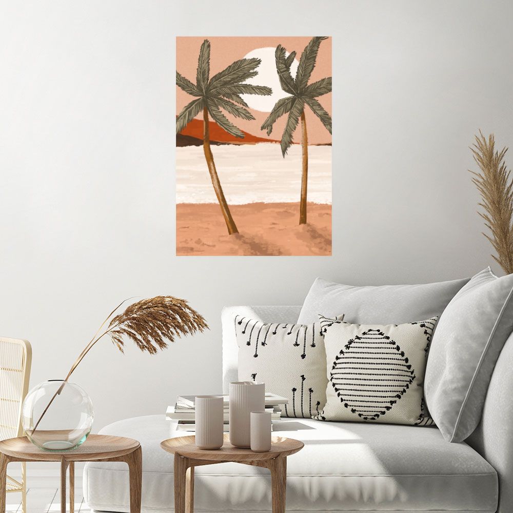 Affiche Palmiers au coucher