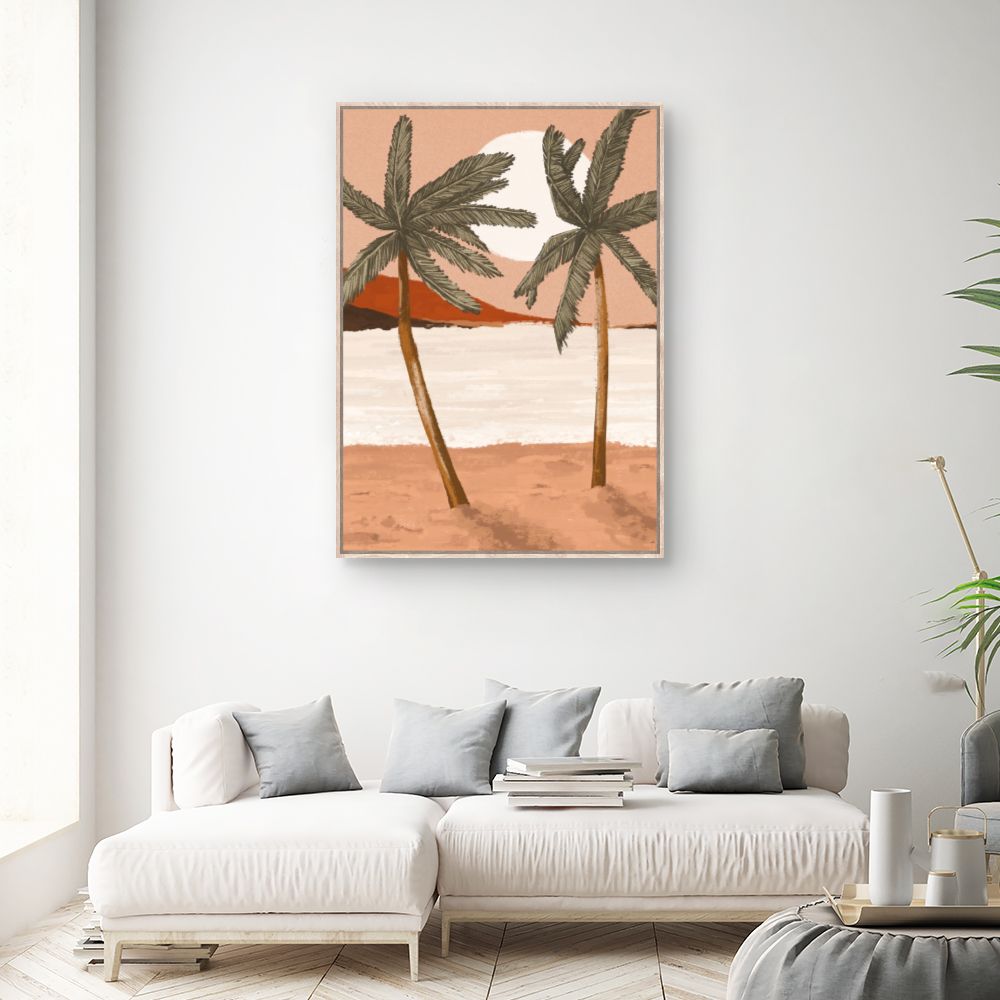 Tableau Palmiers au coucher de soleil