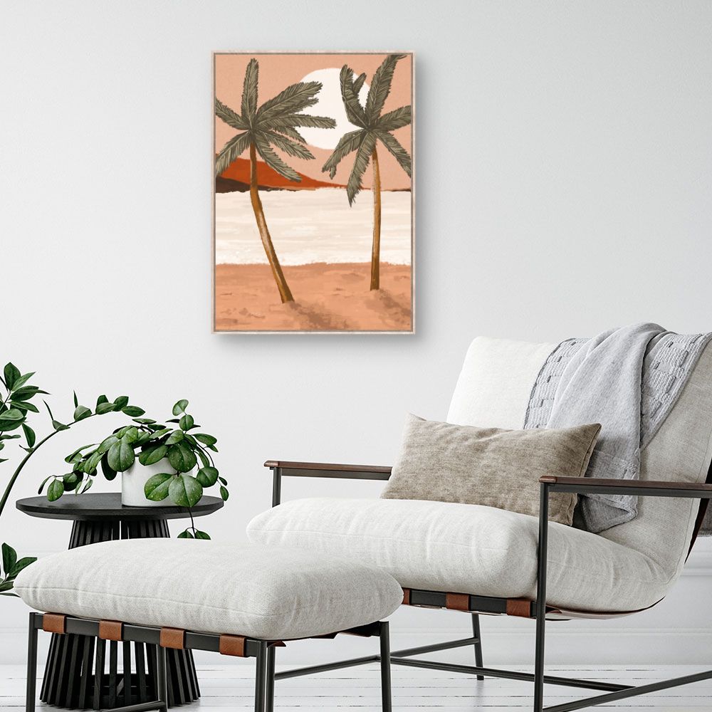 Tableau Palmiers au coucher de soleil