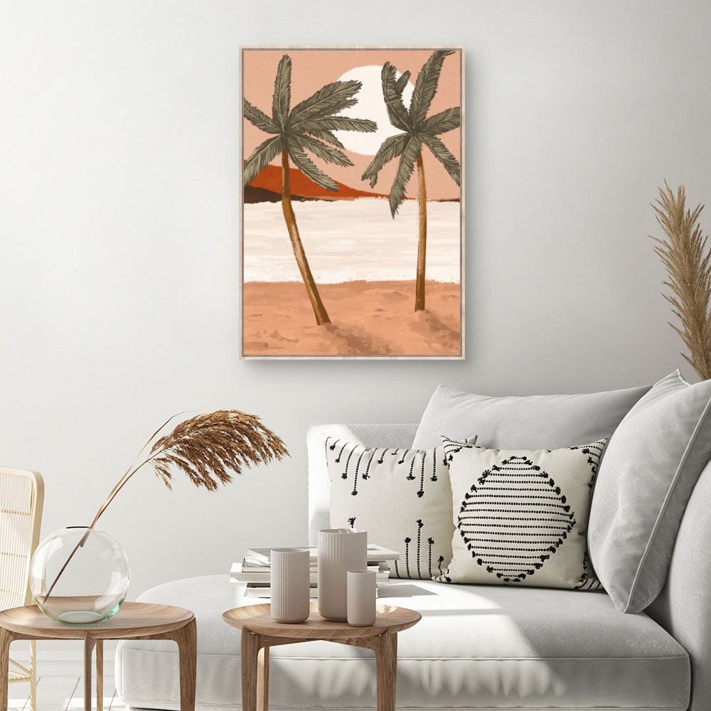 Tableau Palmiers au coucher de soleil