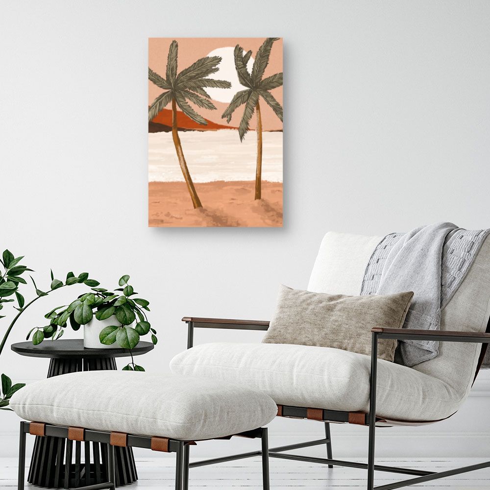 Tableau Palmiers au coucher de soleil