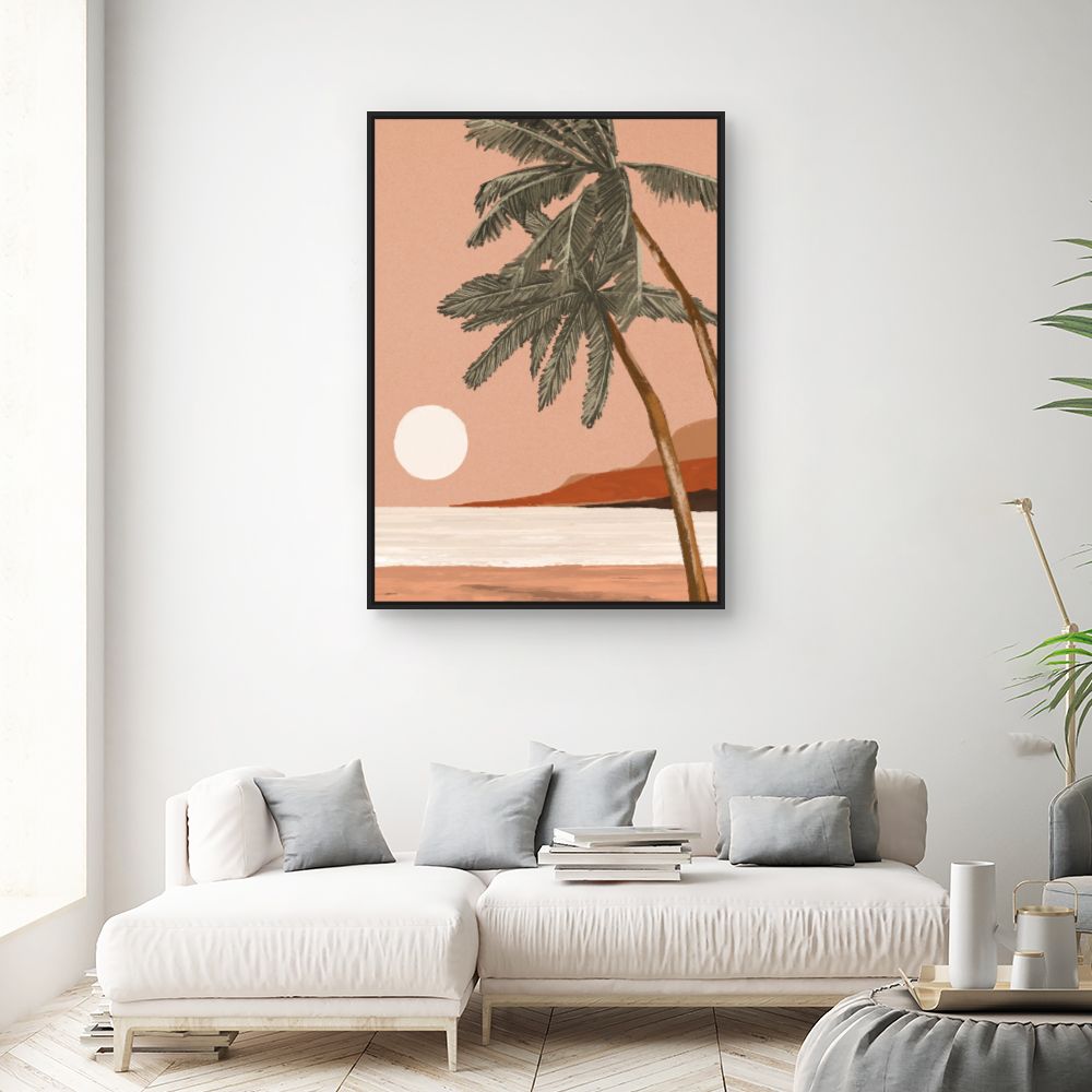 Tableau Palmiers au couchant