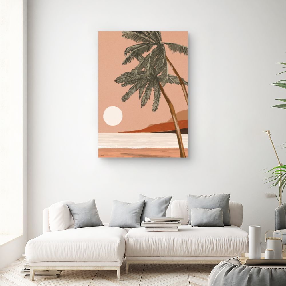 Tableau Palmiers au couchant