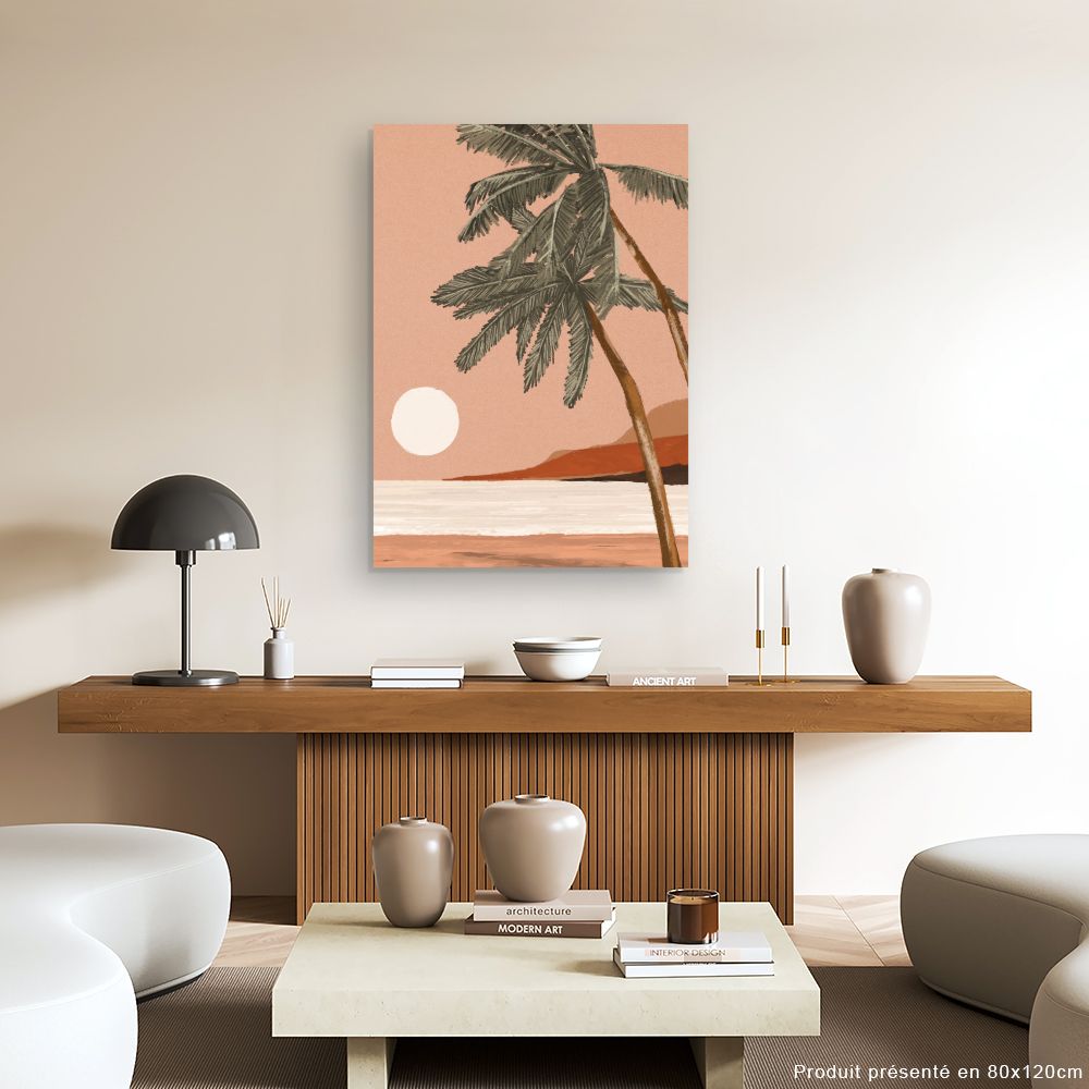 Tableau Palmiers au couchant