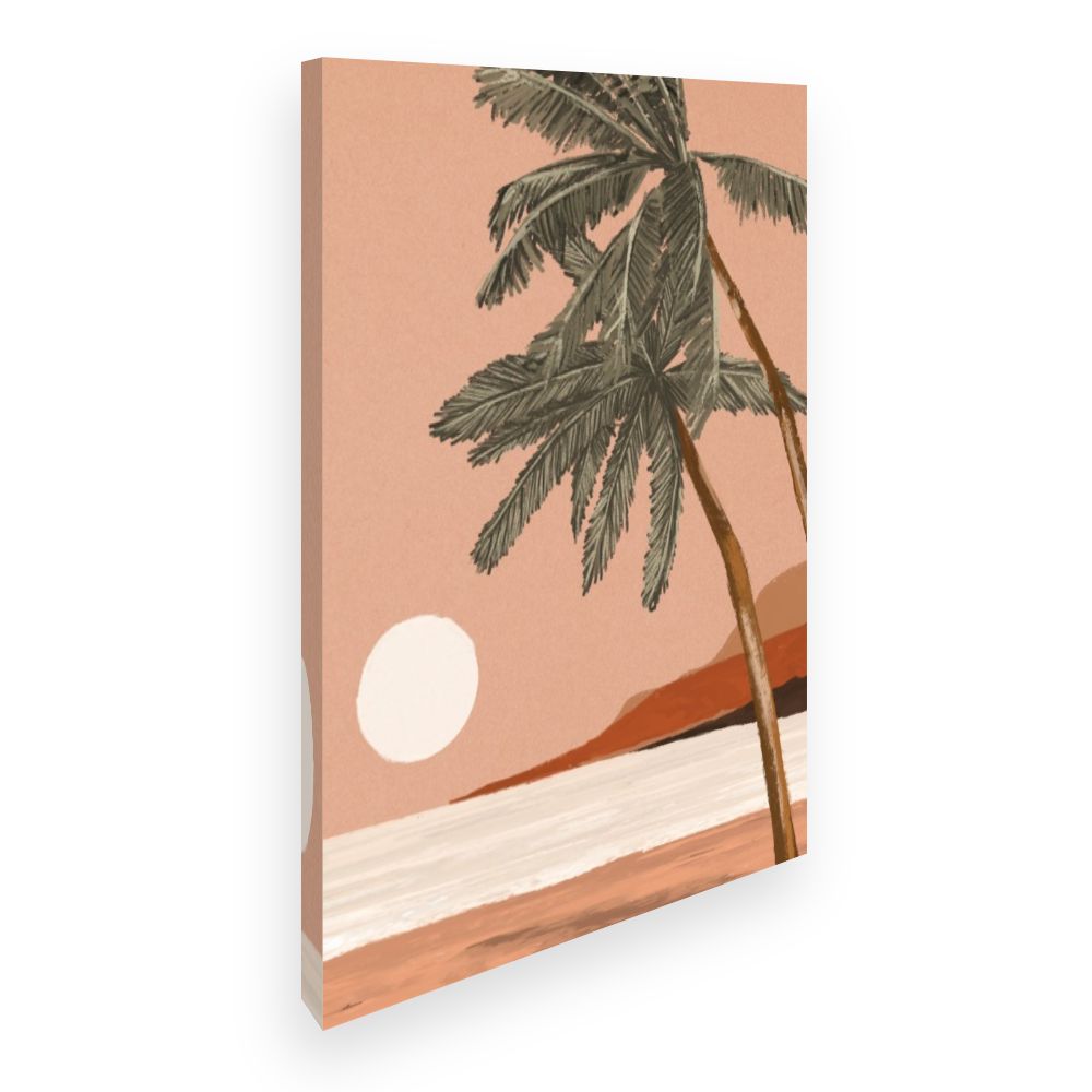 Toile Palmiers au couchant