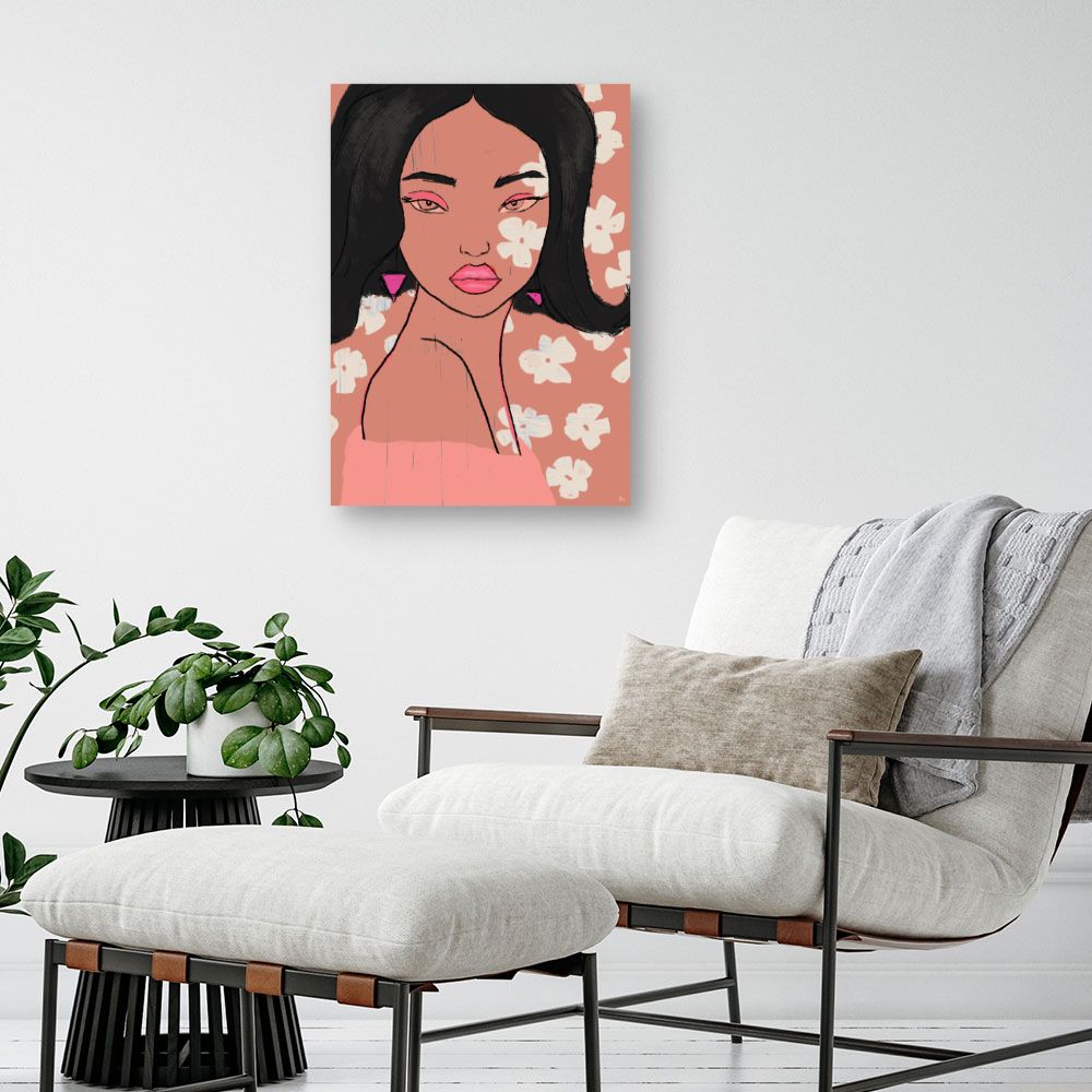 Tableau Portrait floral élégant