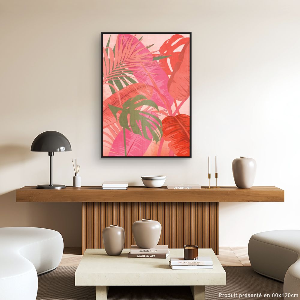 Tableau Feuilles tropicales vibrantes