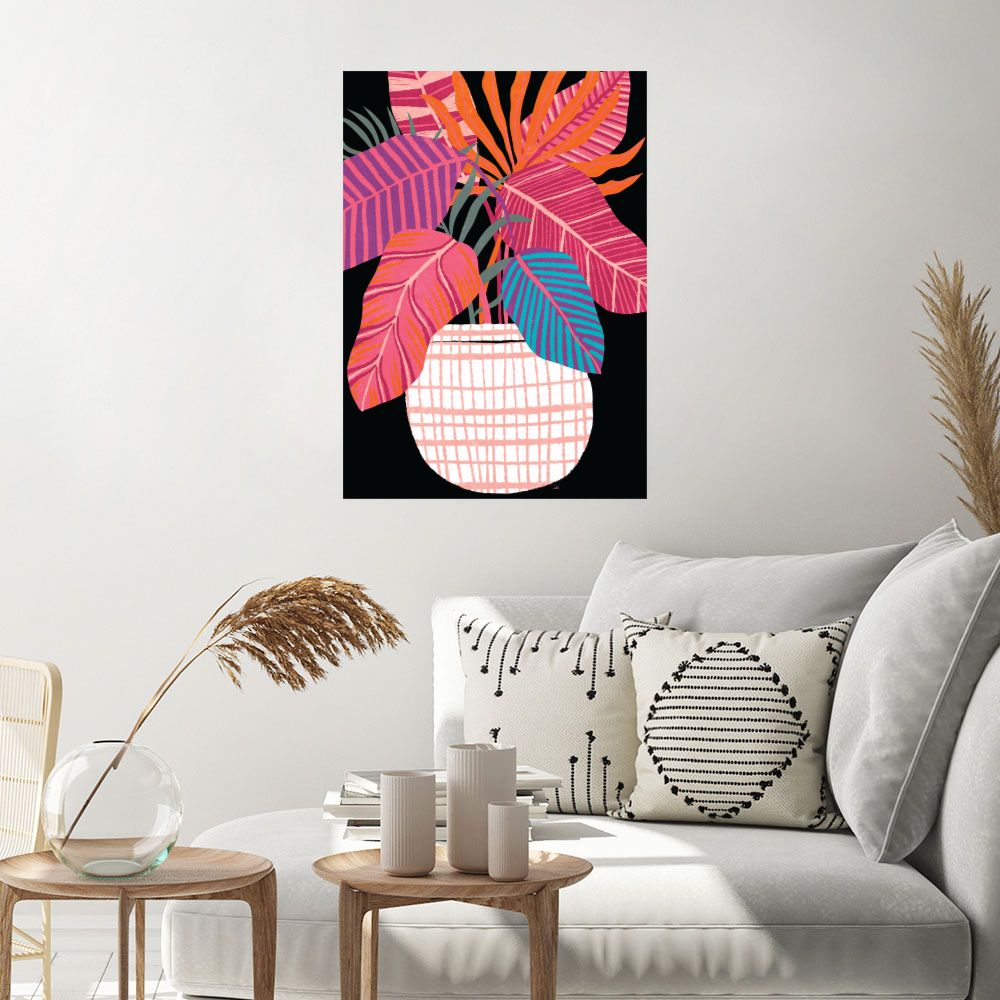 Affiche Feuilles exotiques vibrantes