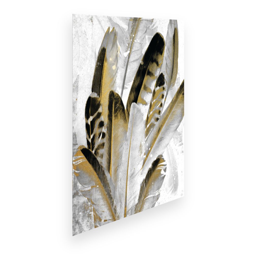Affiche Plumes dorées élégantes