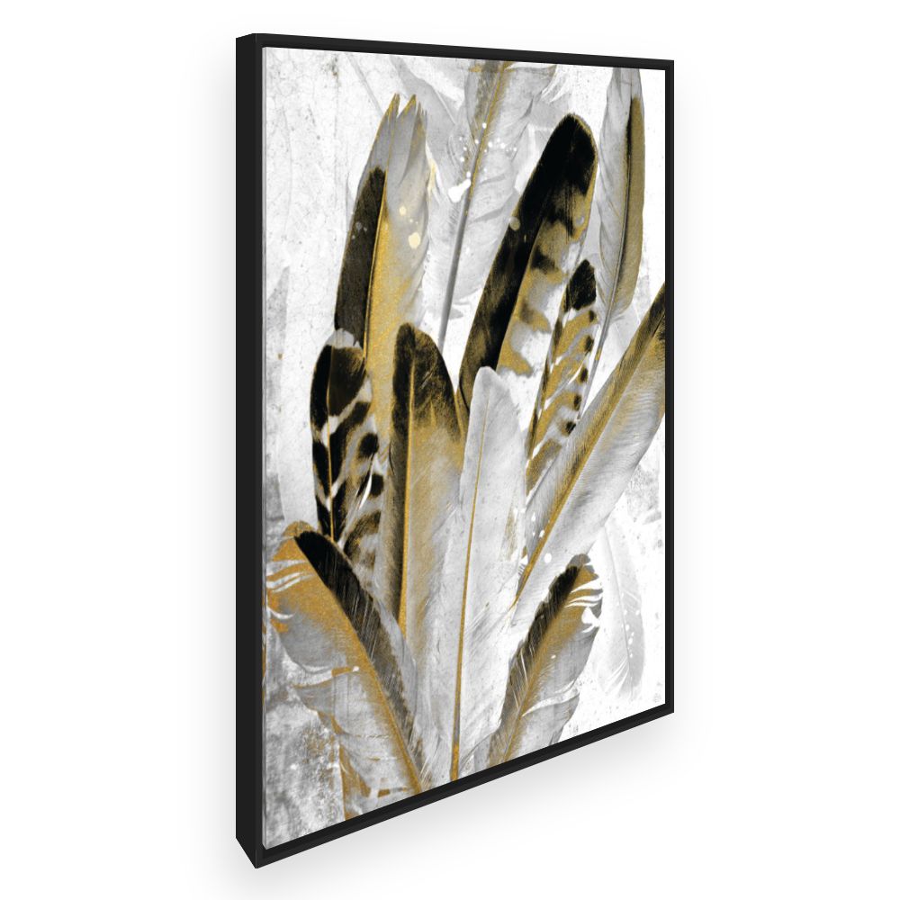 Toile Plumes dorées élégantes