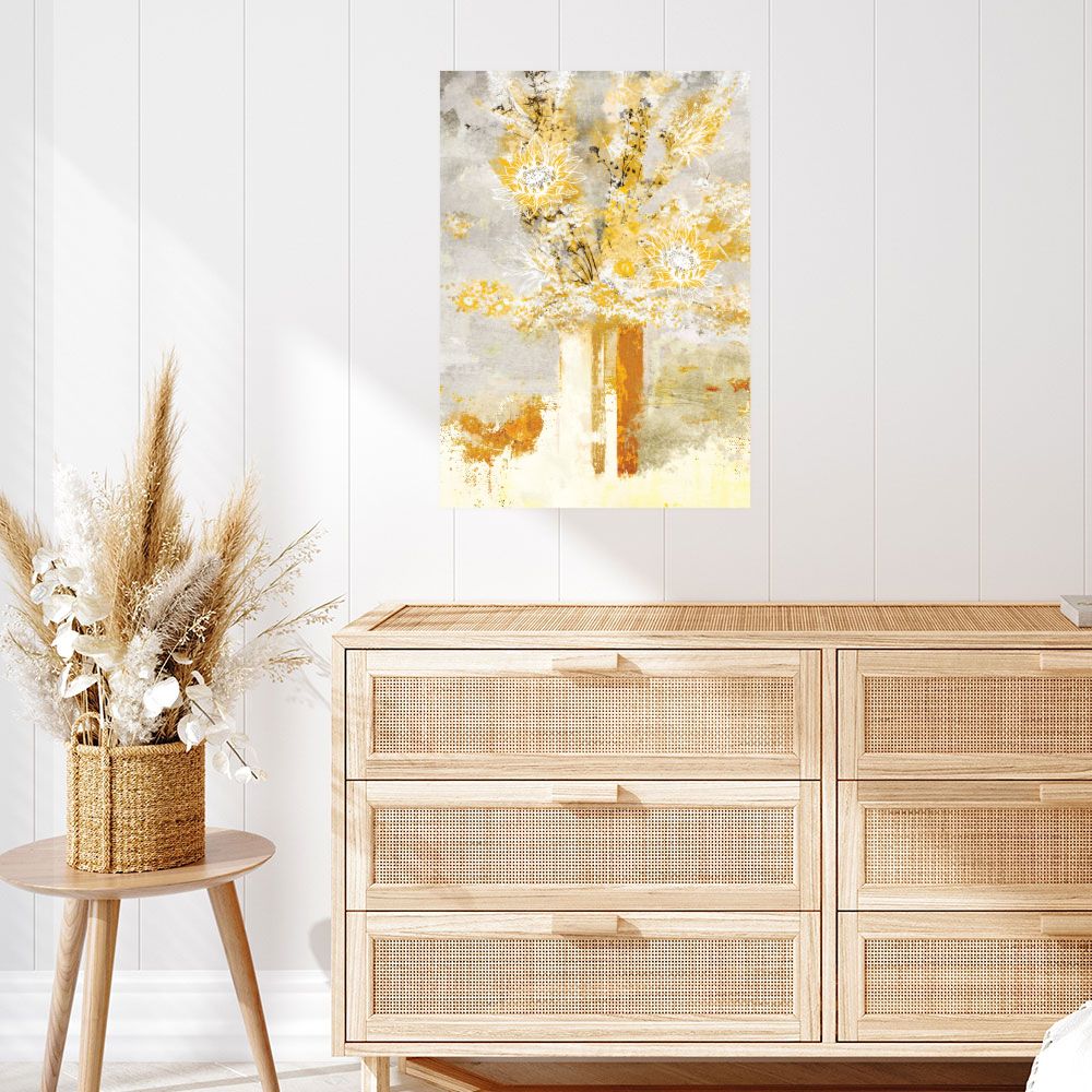 Affiche Fleurs dorées exquises
